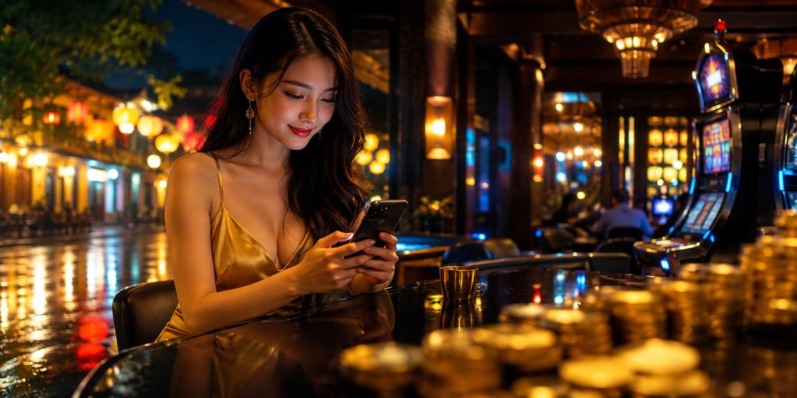 Người dùng trẻ tại Hội An dùng điện thoại theo dõi kèo thể thao bên ly cà phê